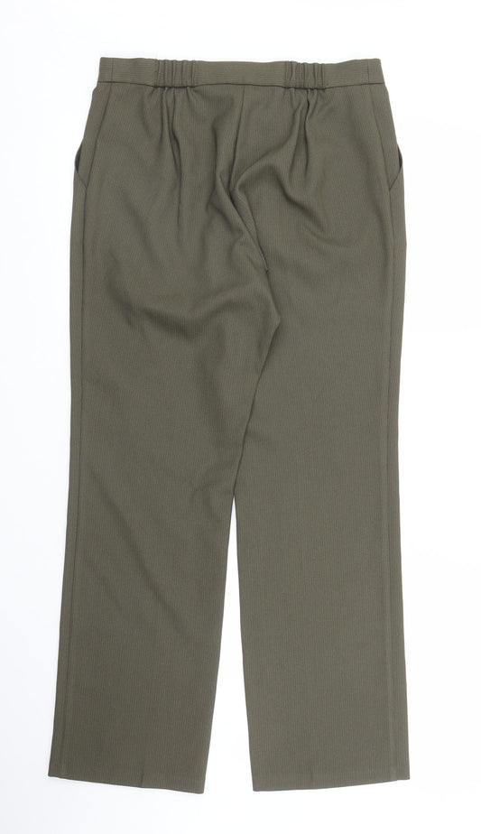 Womens UK Size 10 M&S Regular Fit Green Trousers
