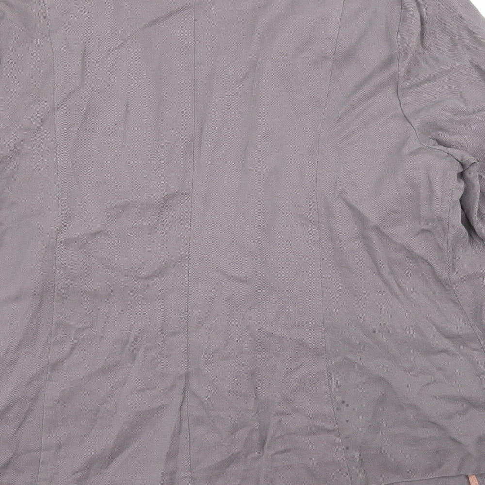 Brand and care label for M&Co women’s grey jacket blazer, size UK 18