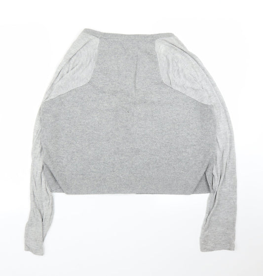 Womens UK Size 8 Topshop Grey Cardigan Jumper