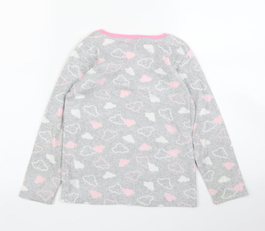 Primark Girls Grey Fleece Pullover Jumper Size 7 Years - PJ top