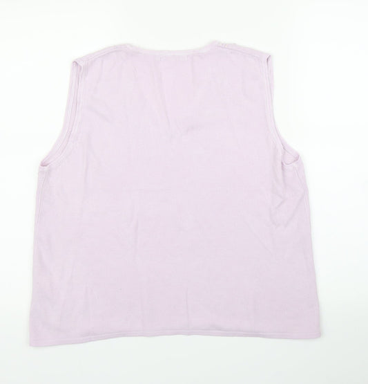 Alibi Knits Womens Purple Vest Jumper Size 18