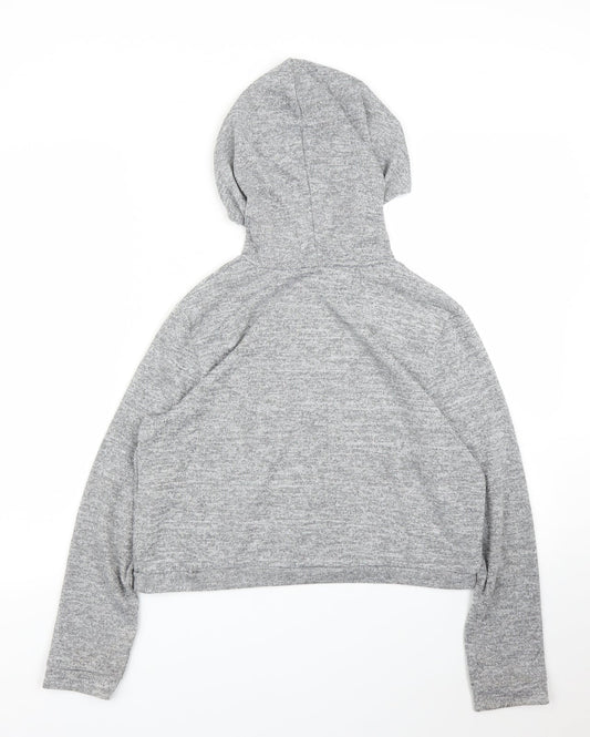 New Look Girls Grey Pullover Hoodie Size 12 Years