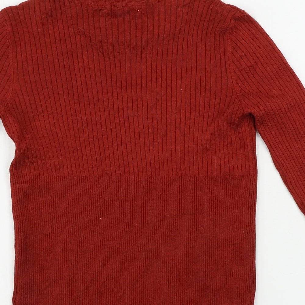 Brand and care label for Candy girls’ brown jumper, size 13, years