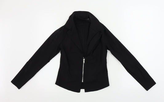Additional front view of I SAW IT FIRST women’s black jacket coat, size UK 10