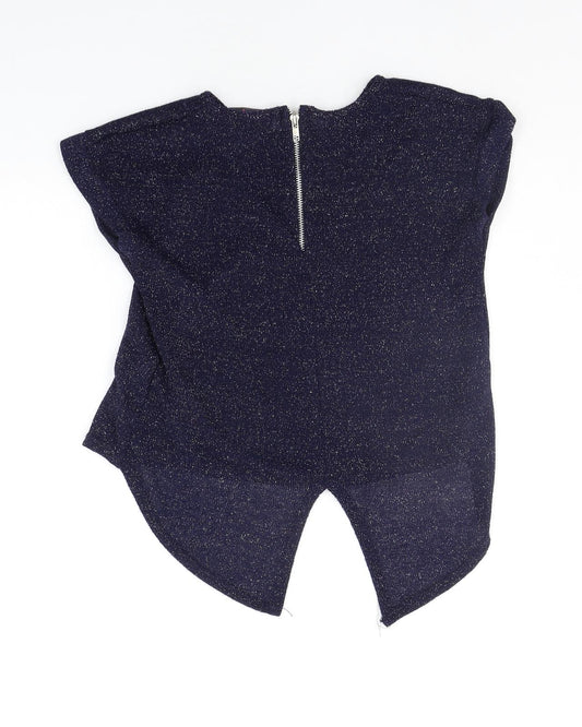 Boohoo Womens Blue Basic Blouse Size 8