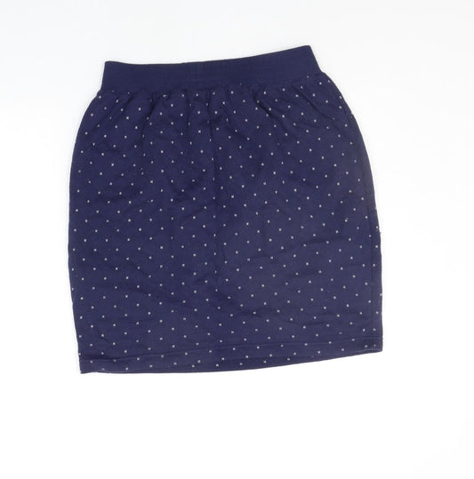 DASH Womens Blue Geometric  A-Line Skirt Size L