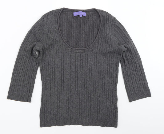 Additional front view of Autonomy women’s grey jumper, size UK 8