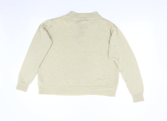 Damart Womens Beige Knit Henley Jumper Size M