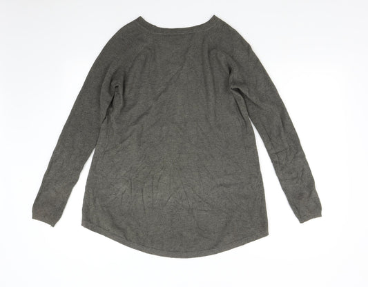 Finery Womens Green Knit Pullover Jumper Size L