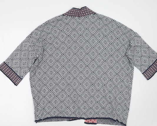 F&F Womens White Geometric Pullover Jumper Size 12