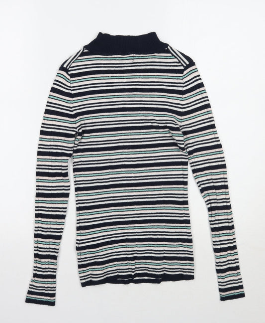 Primark Womens Blue Striped Pullover Jumper Size 10