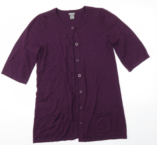 Womens UK Size M Ann Taylor Purple Cardigan Jumper