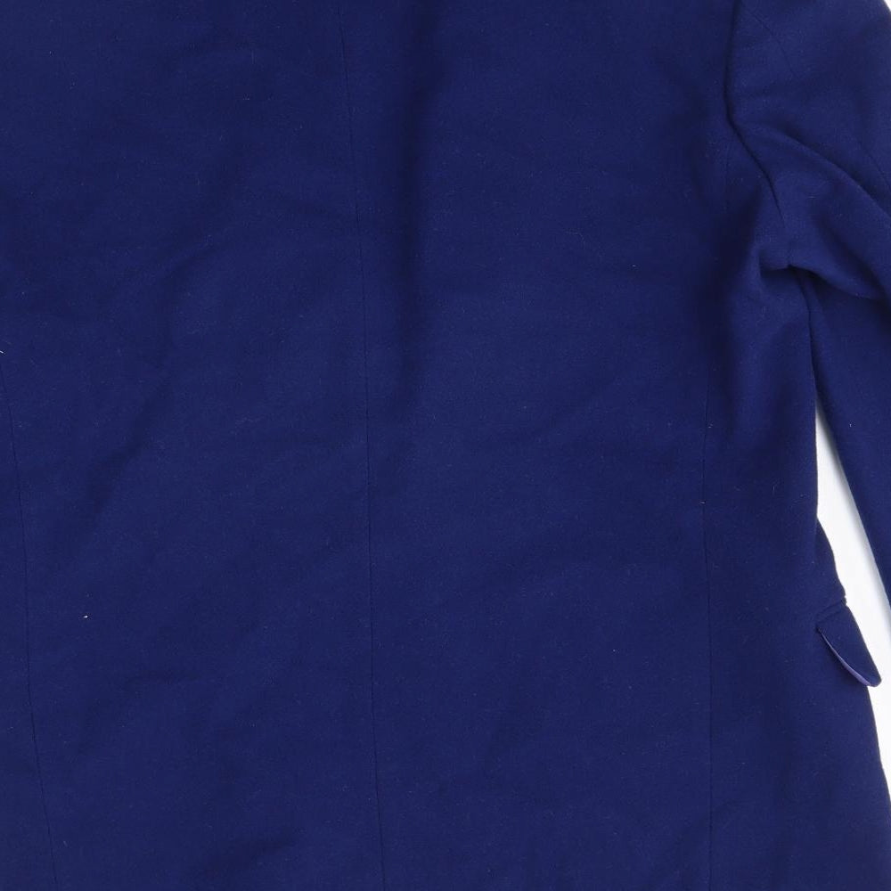 Womens UK Size M M&S Blue Overcoat