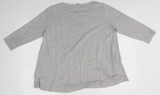 Phase Eight Womens Grey Basic T-Shirt Size 14