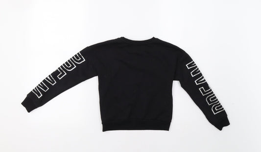 Primark Girls Black Pullover Sweatshirt Size 7-8 Years - Be You