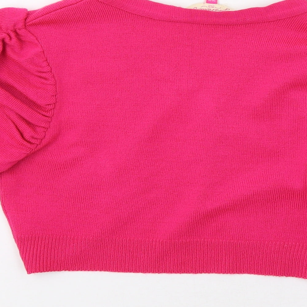 New Look Girls Pink Shrug Jumper Size 14-15 Years