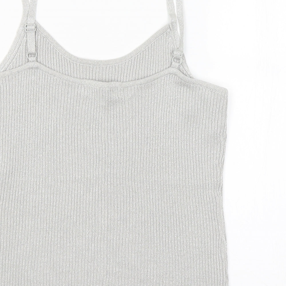 FRANK SAUL Womens Grey Basic Tank Size M