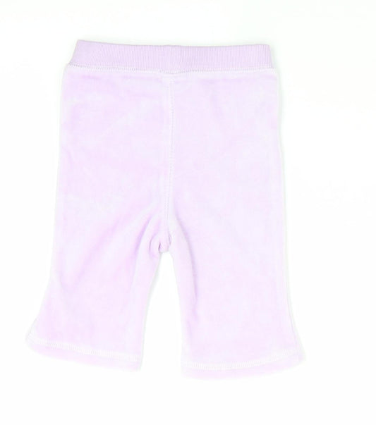 George Girls Purple Jogger Trousers Size 0-3 Months - Velvet feel
