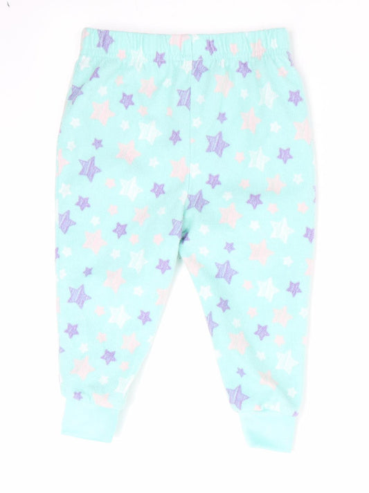 PEP & CO Girls Green Geometric Pyjama Pants Size 9-12 Months - Star Print