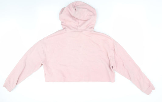 Divided Womens Pink Pullover Hoodie Size 10 - Lovers Over Haters - Cropped