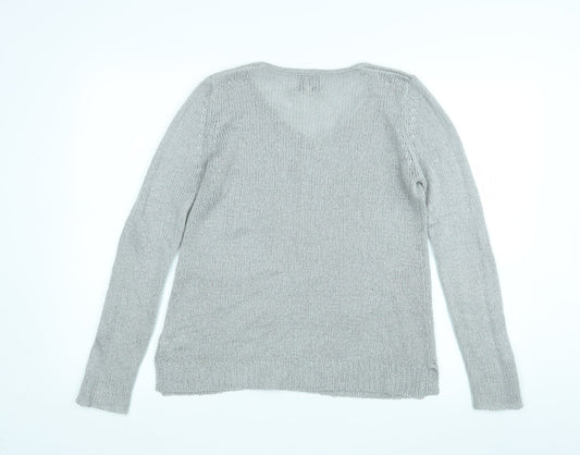 Womens UK Size S Papaya Grey Pullover Jumper