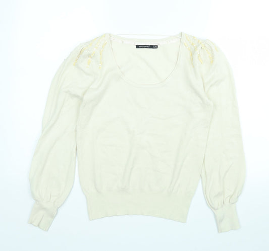 Womens UK Size M Atmosphere Beige Pullover Jumper