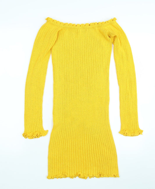 Pretty Twisted Womens Yellow Pullover Jumper Size S