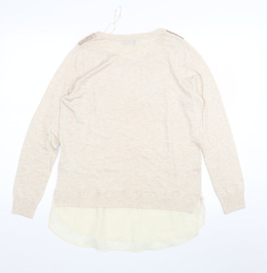 F&F Womens Beige Pullover Jumper Size 12