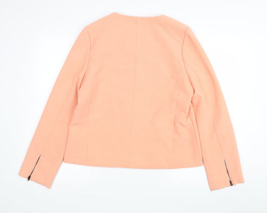 Emt Womens Pink Jacket Blazer Size 14