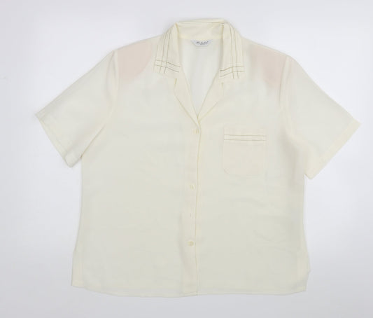 Additional front view of Berkertex women’s ivory basic button-up, size UK 16