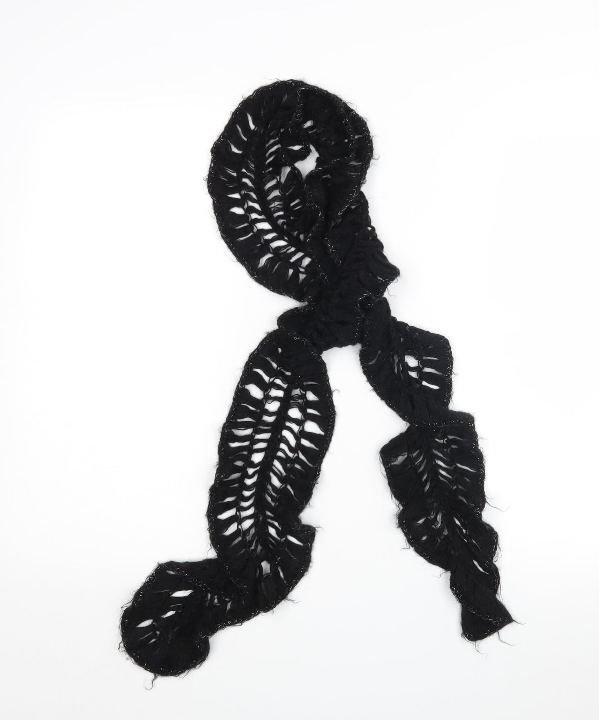 Front view of Preworn women’s black scarf