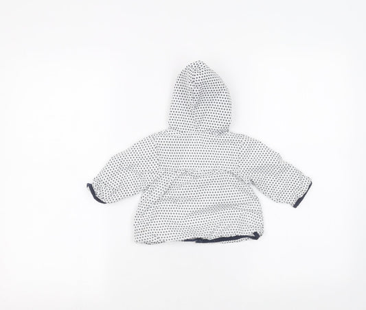 kris x kids Baby White Plaid Rain Coat Coat Size 0-3 Months