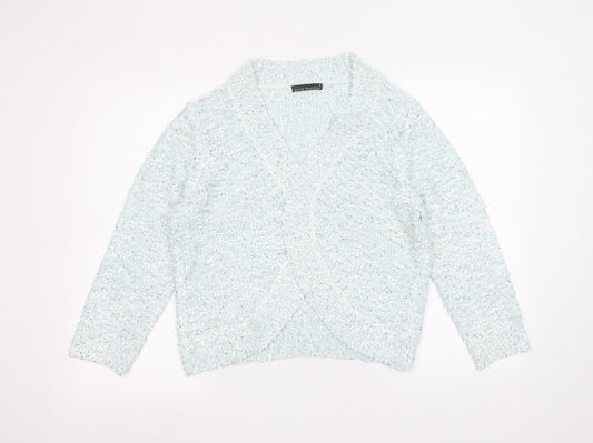 Womens UK Size M DAVID EMANUEL Blue Cardigan Jumper