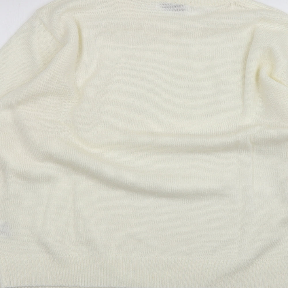 Brand and care label for Damart women’s white jumper, size UK 16
