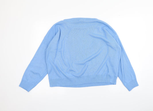 Boohoo Womens Blue Pullover Jumper Size M