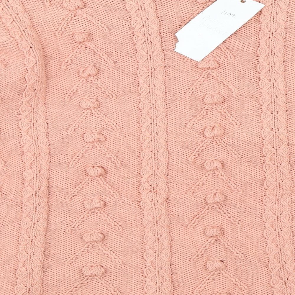 Solo Womens Pink Argyle/Diamond Pullover Jumper