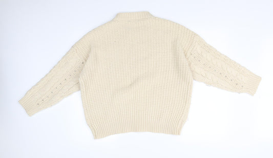Womens UK Size M New Look Beige Pullover Jumper