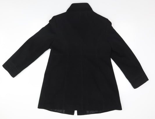 EWM Womens Black Overcoat Coat Size 12