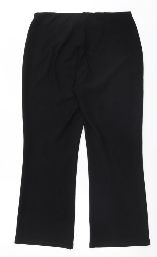 vidaXL Womens Black Trousers Size 14 L26 in