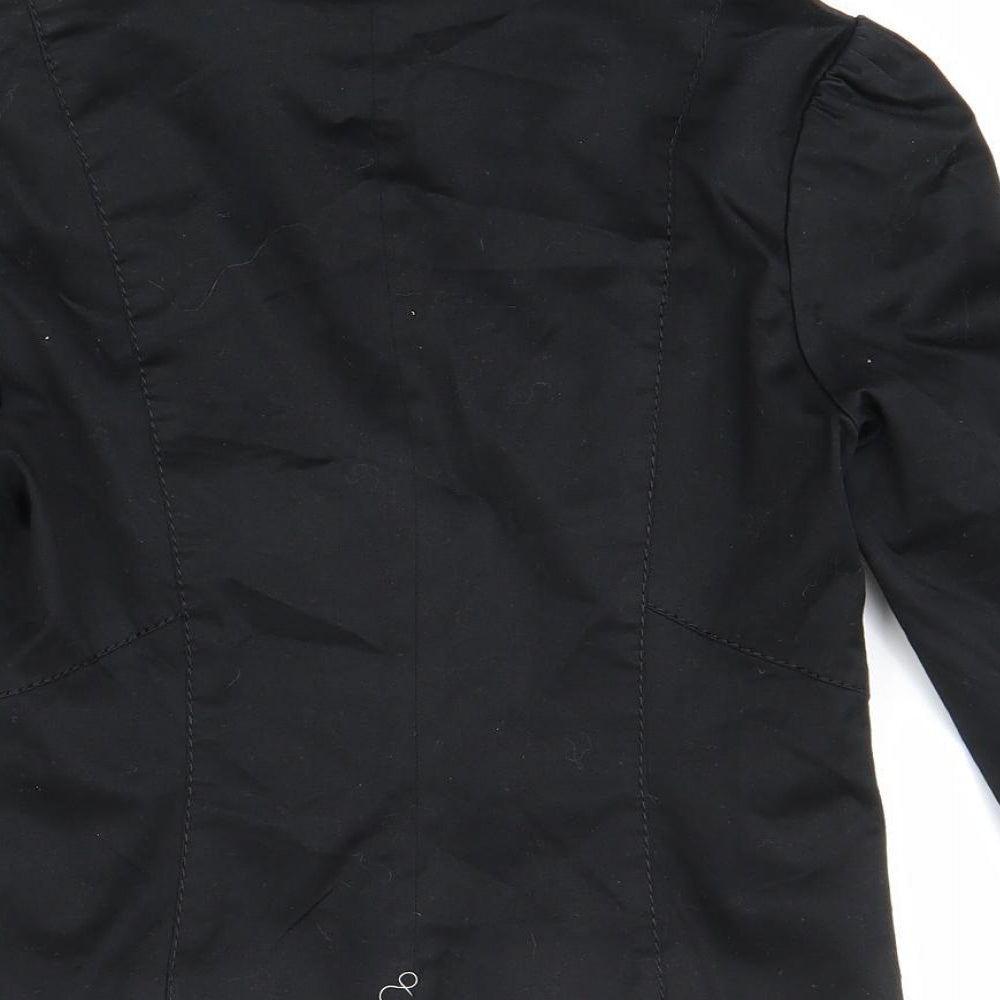 Brand and care label for Coast women’s black jacket blazer, size UK 8