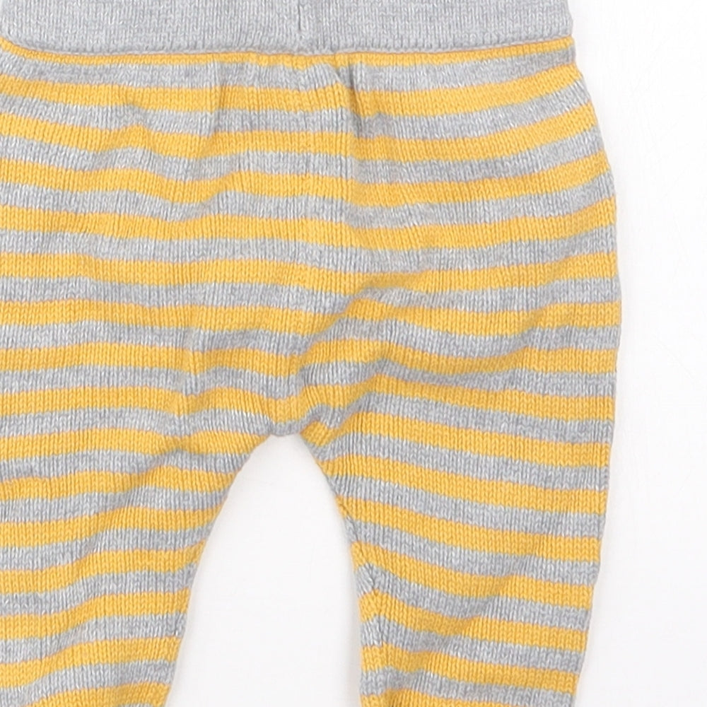 Monsoon Boys Yellow Striped Knit Capri Trousers Size 0-3 Months