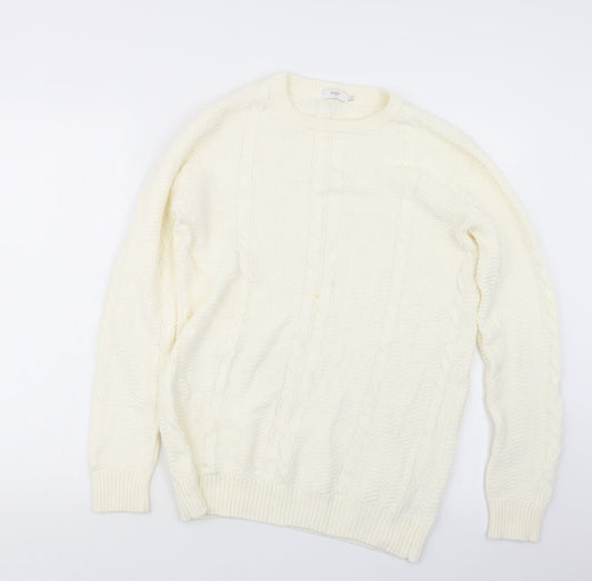 Womens UK Size M Cotton Traders Ivory Pullover Jumper