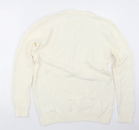 Cotton Traders Womens Ivory Knit Pullover Jumper Size M