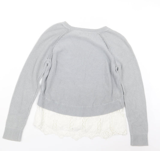 American Eagle Outfitters Womens Grey Knit Pullover Jumper Size S