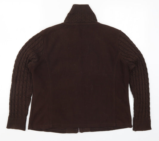 Klass Womens Brown Fleece Jacket Size L