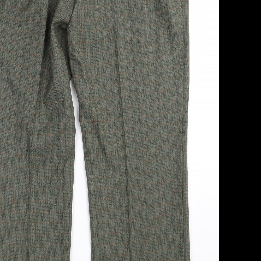 Womens UK Size 16 M&S Regular Fit Dress Pants Green Trousers