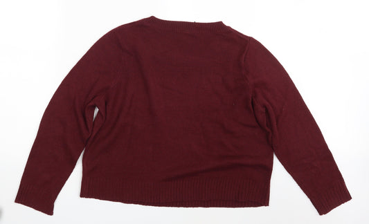 Womens UK Size L H&M Purple Pullover Jumper