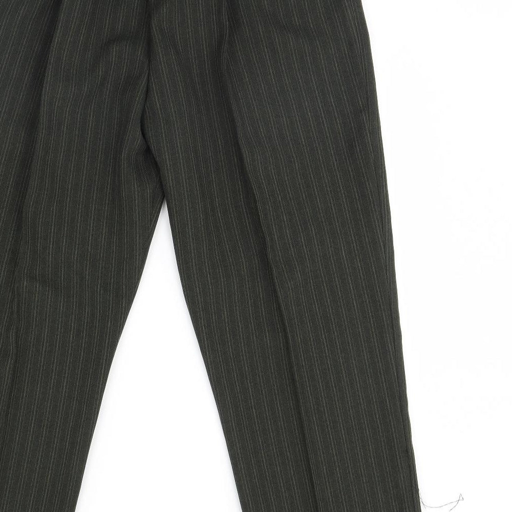 Womens UK Size 20 Preworn Regular Fit Green Trousers