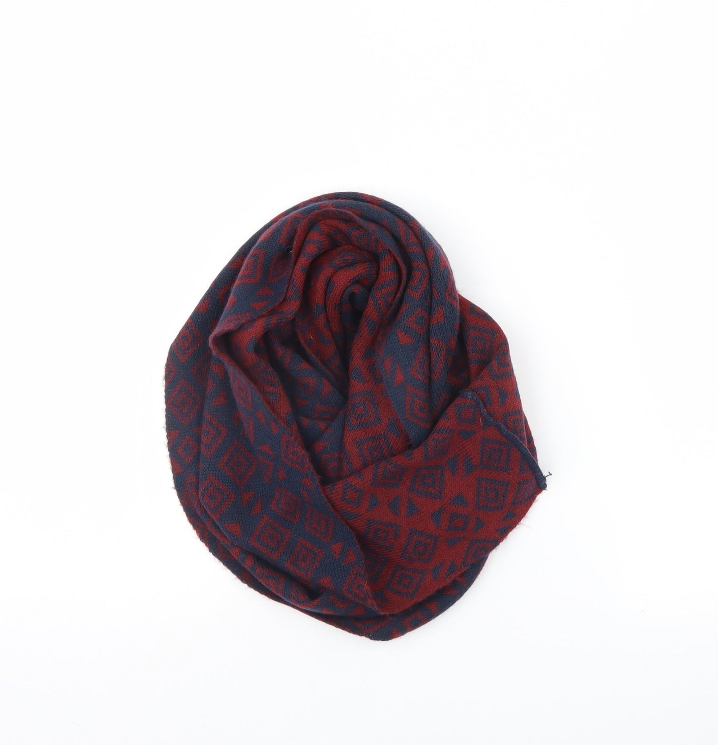 Preworn Womens Red Geometric Scarf