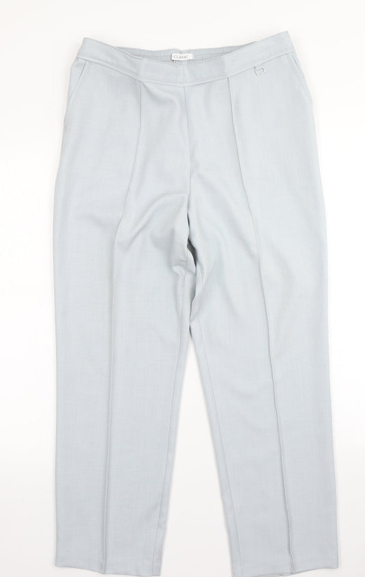 Womens UK Size 14 Classic Regular Fit Dress Pants Blue Trousers
